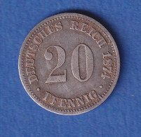 Deutsches Kaiserreich Silber-Kursmünze 20 Pfennig 1874 A Vz - Andere & Zonder Classificatie