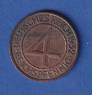 Deutsches Reich Kursmünze 4 Reichspfennig 1932 J - Other & Unclassified