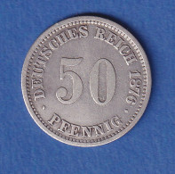 Deutsches Kaiserreich Silber-Kursmünze 50 Pfennig 1876 E Vz - Autres & Non Classés