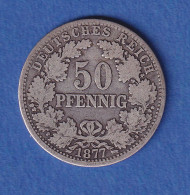 Deutsches Kaiserreich Silber-Kursmünze 50 Pfennig 1877 D Ss - Other & Unclassified