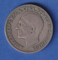 Jugoslawien 1925 Kursmünze 2 Dinara - König Alexander I.  - Yugoslavia