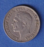 Jugoslawien 1925 Kursmünze 1 Dinar - König Alexander I.  - Yougoslavie