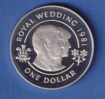 Bermudas 1981 Hochzeit Von Prinz Charles Und Lady Diana 25 Pence Ag925 - Autres – Amérique