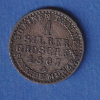 Preußen Silber-Umlaufmünze 1 Silbergroschen König Wilhelm I. 1867 A - Sonstige & Ohne Zuordnung