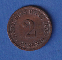 Deutsches Reich Kursmünze 2 Pfennig 1875 F Ss - Other & Unclassified