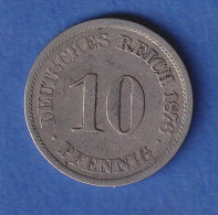 Deutsches Kaiserreich Kursmünze 10 Pfennig 1876 J Ss - Andere & Zonder Classificatie
