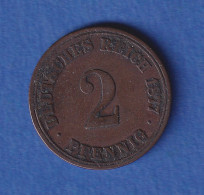 Deutsches Reich Kursmünze 2 Pfennig 1877 A Ss - Autres & Non Classés