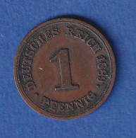 Deutsches Reich Kursmünze 1 Pfennig 1889 G Ss - Sonstige & Ohne Zuordnung