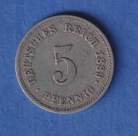Deutsches Reich Kursmünze 5 Pfennig 1889 E Ss - Other & Unclassified