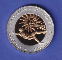 Polen Silbermünze 10 Złotych Fußball-Weltmeisterschaft 2006 Teilvergoldet PP - Pologne