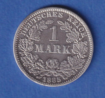Deutsches Kaiserreich Silber-Kursmünze 1 Mark 1885 G - Sonstige & Ohne Zuordnung