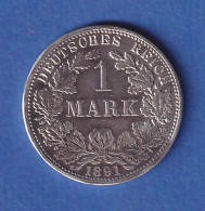 Deutsches Kaiserreich Silber-Kursmünze 1 Mark 1891 A - Altri & Non Classificati