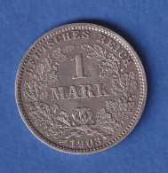 Deutsches Kaiserreich Silber-Kursmünze 1 Mark 1902 D - Autres & Non Classés