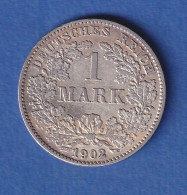 Deutsches Kaiserreich Silber-Kursmünze 1 Mark 1902 G - Other & Unclassified