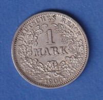 Deutsches Kaiserreich Silber-Kursmünze 1 Mark 1908 D - Autres & Non Classés