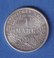 Deutsches Kaiserreich Silber-Kursmünze 1 Mark 1902 E Stg - Otros & Sin Clasificación