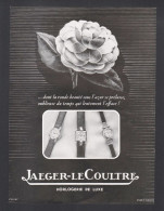 Pub 1950 MONTRE Horlogerie Jaeger Lecoultre  Montres Le Coultre Suisse Fleur Rose - Publicités