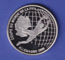 Benin Silbermünze 1000 Francs Fußball-WM 2006 Torwart PP - Altri – Africa