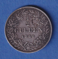 Baden  Silbermünze 1/2 Gulden Großherzog Leopold 1840 - Otros & Sin Clasificación