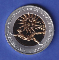 Polen Silbermünze 10 Złotych Fußball-WM In Deutschland 2006 Teilvergoldet PP - Pologne