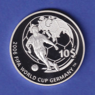 Fiji Fidschi-Inseln Silbermünze 10 $ Fußball-Weltmeisterschaft 2006 PP - Sonstige – Ozeanien