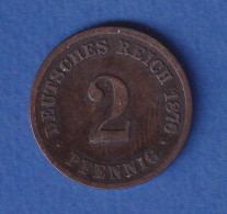 Deutsches Reich Kursmünze 2 Pfennig 1876 C Ss - Otros & Sin Clasificación