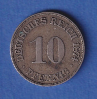 Deutsches Kaiserreich Kursmünze 10 Pfennig 1874 C Vz - Sonstige & Ohne Zuordnung