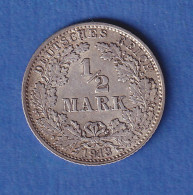 Deutsches Kaiserreich Silber-Kursmünze 1/2 Mark 1913 J Vz - Altri & Non Classificati