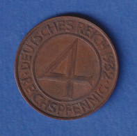 Deutsches Reich Kursmünze 4 Reichspfennig 1932 D Ss-vz - Autres & Non Classés