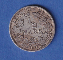 Deutsches Kaiserreich Silber-Kursmünze 1/2 Mark 1912 A Vz - Autres & Non Classés