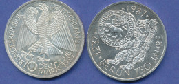 Bundesrepublik 10DM Silber-Gedenkmünze 1987, 750 Jahre Berlin - 10 Marchi