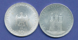 Bundesrepublik 10DM Silber-Gedenkmünze 1989, 800 Jahre Hafen Hamburg - 10 Mark