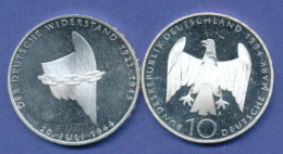 Bundesrepublik 10DM Silber-Gedenkmünze 1994, 50 Jahre Deutscher Widerstand - 10 Marchi