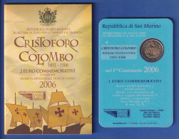 San Marino 2-Euro Gedenkmünze 2006 Cristoforo Colombo Stgl Im Folder  - Saint-Marin