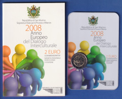 San Marino 2-Euro Gedenkmünze 2008 Interkultureller Dialog Stgl Im Folder  - San Marino