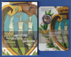 San Marino 2-Euro Gedenkmünze 2009 Kreativität Und Innovation Stgl Im Folder  - San Marino