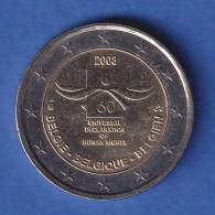 Belgien 2008 2-Euro-Sondermünze 60 Jahre Menschenrechte Bankfr. Unzirk.  - Altri & Non Classificati