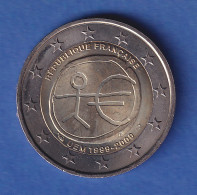 Frankreich 2009 2-Euro-Sondermünze Währungsunion Bankfr. Unzirk.  - Other & Unclassified