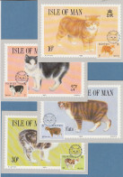 Isle Of Man 1989 Mi.-Nr. 388-91 Manxkatzen Kpl. Satz Auf 4 Maximumkarten - Isla De Man
