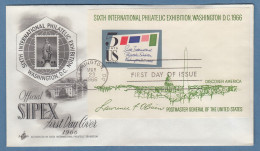 USA 1966 Blockausgabe SIPEX Washington, FDC 23. Mai 1966 - Sonstige & Ohne Zuordnung