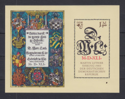 DDR 1983 Blockausgabe 500. Geb. Von Martin Luther  Mi.-Nr. Block 73 ** - Ungebraucht