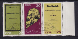 DDR 1968 Karl Marx (Mi.-Nr. 1365-1367 A) ZSD Mi.-Nr. W Zd 195 O FÜRSTENWALDE - Usati