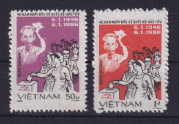 Vietnam 1986 Nationale Wahlen Mi.-Nr. 1654-1655 Postfrisch Ohne Gummierung (*) - Viêt-Nam