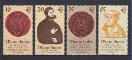 DDR 1982 Satz 4 Werte 500. Geb. Von Martin Luther  Mi.-Nr. 2754-57 ** - Unused Stamps