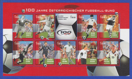 Österreich 2004 100 Jahre Fussball-Bund Mi.-Nr. 2460-69 Kleinbogen ** - Unused Stamps