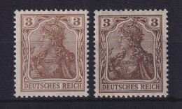 Dt. Reich Germania Kriegsdruck 3 Pf Mi.-Nr. 84 II A Und B Postfrisch ** - Neufs