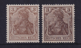 Dt. Reich Germania Kriegsdruck 3 Pf Mi.-Nr. 84 II A Und B Postfrisch ** - Unused Stamps