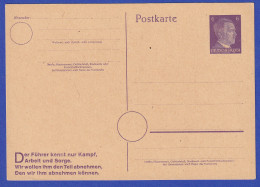 Deutsches Reich Ganzsache Postkarte 6 Pf Hitler Mi.-Nr. P 314 II B Ungebraucht * - Besetzungen 1938-45