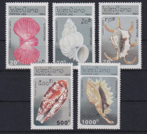 Laos 1993 Muscheln Und Schnecken Mi.-Nr. 1358-1362 Postfrisch **  - Laos