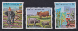 Laos 1983 Elefant Haustiere Nutzpflanzen  Mi.-Nr. 691-693 Postfrisch **  - Laos